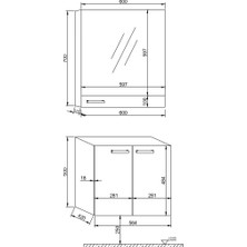 Era Çizgi 60 cm Antrasit Banyo Dolabı