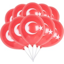 Kına Atölyesi Balon Bayrak Ay Yıldız Kırmızı 10 Adet