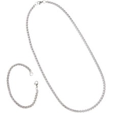 Janti JTAW24KBK1385 Janti Erkek Kombin Çelik Kolye Bileklik