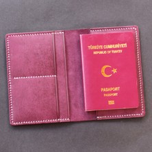 Çakıl Tasarım Deri Pasaport Kılıfı -Mor