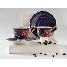 English Home Miranda New Bone China 4 Parça 2 Kişilik Kahve Fincan Takımı 90 ml Lacivert