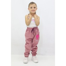 Canix Kids Kız Çocuk Barbie Nakışlı Kadife Pantolon
