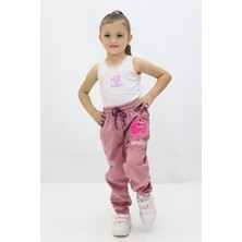Canix Kids Kız Çocuk Barbie Nakışlı Kadife Pantolon