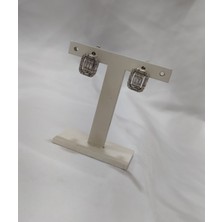 Firuze Gümüş Baget Taşlı Gümüş Küpe