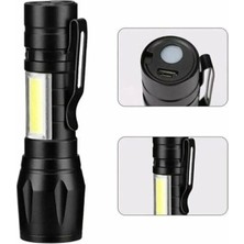 Kenko Ultra Güçlü USB Şarjlı El Feneri 2500 Lumen 5W Cob LED Avcılık Kamp Feneri Deprem Çantalık Fener