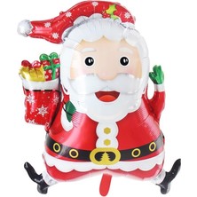 Düvenci Ticaret Yılbaşı Gülen Noel Baba Folyo Balon 73x63 cm Renkli Eğlenceli Parti Malzemesi