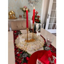 Aydizaynn Yılbaşı masa çelengi garland noel simli çember sofra yeniyıl christmas 36cm