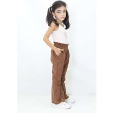 Canix Kids Kız Çocuk Ispanyol Paça Fiyonklu Kadife Pantalon