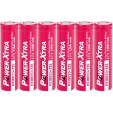 Power-Xtra PX18650-22E - 3.7V 2200 Mah Li-Ion Şarjlı Pil - 5c 6 Lı Paket