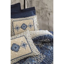 Cotton Box Saten Çift Kişilik Nevresim Takımı Stasya Lacivert