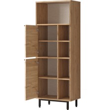 Robin Home Lidya Banyo Dolabı Çok Amaçlı Dolap 2 Kapaklı Metal Ayaklı Sepet