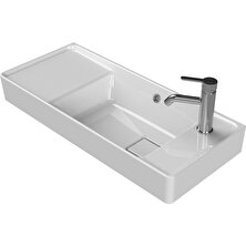 Turkuaz Seramik Sharp 80X35 cm Etajerli Lavabo