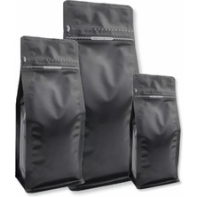 Doypack Mat Siyah Kilitli Flatt Bottom