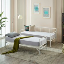 Unimet Forte Yavrulu Karyola Daybed Tek-Çift Kişilik Metal Karyola Beyaz