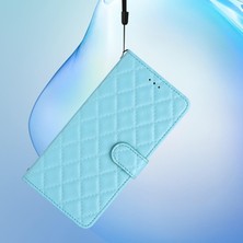 Forestl Digital Iphone 13 Pro Max Telefon Kılıfı Dikiş Hattı Rhombus Doku Doku Telefon Kılıfı Cüzdan Flip Stand Pu Deri Telefon Kapak Blue (Yurt Dışından)