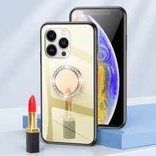 Forestl Digital Iphone 13 Pro Telefon Kılıfı Yerleşik Metal Sac Aynası Yüzey Dönen Yüzük Kickstand Tasarım Tpu+Pc Hibrid Kapak Kabuğu 6.1 Inç-Altın (Yurt Dışından)