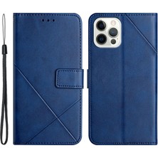 Forestl Digital Iphone 13 Profesyonel Telefon Kılıfı Için Düz Renk Tam Koruma Standı Tasarım Pu Deri Strap 6.1 Inç-Mavi (Yurt Dışından)