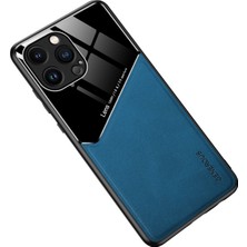 Forestl Digital Iphone 13 Pro Telefon Kılıfı 6.1 Inç Şok Geçirmez Hassas Kesme Kapağı Anti-Drop Dokulu Deri+Pc+Tpu Kılıfı Manyetik Metal Sac Mavi (Yurt Dışından)