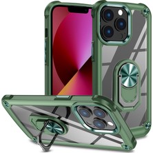 Forestl Digital Iphone 13 Pro Max Telefon Kılıfı Için Metal Ring Kickstand Pc+Tpu Akıllı Telefon Geri Kapak Yeşil (Yurt Dışından)