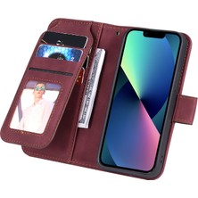 Forestl Digital Iphone 13 Mini Telefon Kılıfı Için 5.4 Inç Manyetik Kıyafet Baskılı Pu Deri Stand Kapağı Birden Fazla Kart Yuvası ve Nakit Cep Kırmızısı (Yurt Dışından)