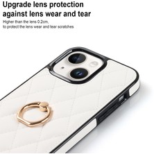 Forestl Digital Iphone 13 Mini Telefon Kılıfı Için 5.4 Inç Çizgi Anti-Çizelge Telefon Kapağı Dikiş Rhombus Pu Deri+Tpu Tutucu ile Tpu Kickstand-White (Yurt Dışından)