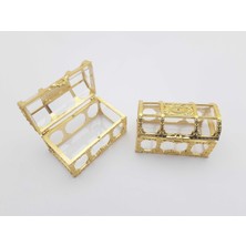 Seçilir Altın Renkli Şeffaf Pleks Minyatür Hazine Kasası (2 Adet)