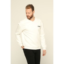 Owut Collection Ekru V Yaka Sweatshirt