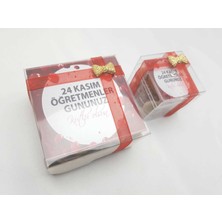 Seçilir 24 Kasım Öğretmenler Gününe Özel Hediyelik Saks Mavisi Renkte 2 Adet Kavanoz Mum