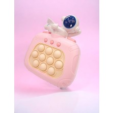 Popit Toys Elektronik Popit, Quick Push Konsol Uçan Astronot Model Pembe