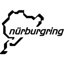 Nürburgring Oto Sticker Siyah 20 cm