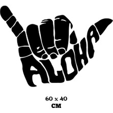 Aloha El Illustration Duvar Sticker Yapıştırma (Sudan ve Nemden Etkilenmez)