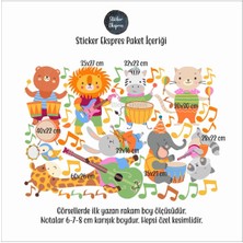 Sticker Ekspres Müzisyen Hayvanlar Anaokulu Okul Çocuk Odası Kreş Duvar Kapı Cam Sticker Seti