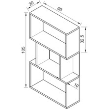 Remaks 4 Raflı Çocuk Odası Kitaplık Beyaz