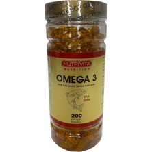 Nutrivita Omega 3 Balık Yağı Vitamin C Takviye Edici Gıda 266 gr 200 Yumuşak Kapsül