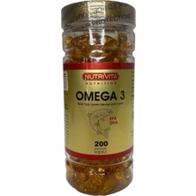 Nutrivita Omega 3 Balık Yağı Vitamin C Takviye Edici Gıda 266 gr 200 Yumuşak Kapsül