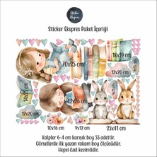 Sticker Ekspres Kitap Okuyan Kızlar Çocuk Odası Duvar Sticker Seti