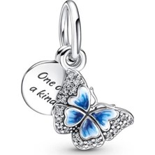 Stone Family Çelik Bileklik Uyumlu, Kelebek Sallantılı Charm