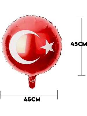 Bal10 Dünyası 23 Nisan 29 Ekim Türk Bayrak Temalı Late x  Ve Folyo Balon Seti