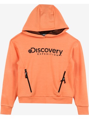 Discovery Expedition Somon Kız Çocuk Kapüşonlu Baskılı Sweatshirt D3WG-SWT15