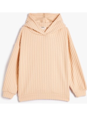 Koton Kapşonlu Sweatshirt Fitilli Yumuşak Dokulu
