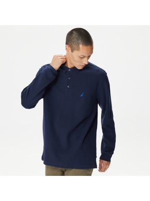 Nautica Erkek Lacivert Classic Fit Uzun Kollu Polo Yaka T-Shirt K37351T.4NV