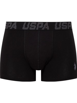 U.S. Polo Assn. Erkek Siyah - Antrasit -Baskılı 3'lü Boxer