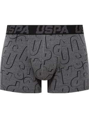 U.S. Polo Assn. Erkek Siyah - Antrasit -Baskılı 3'lü Boxer