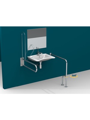 Turkuaz Seramik Bedensel Engelli 60 cm Lavabo