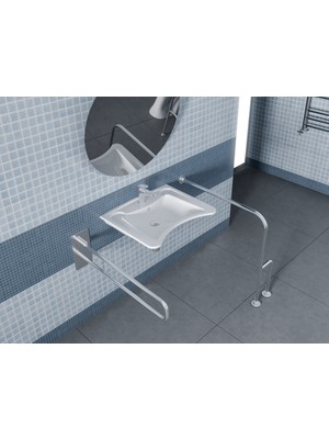 Turkuaz Seramik Bedensel Engelli 60 cm Lavabo