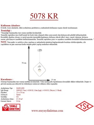 Eray Aydınlatma 5078-25 Kr LED Krom Avize