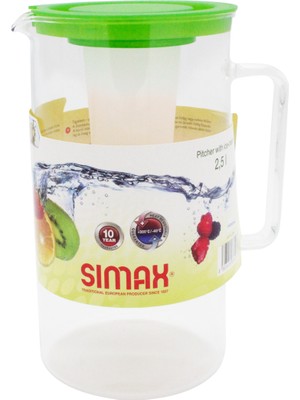 Decorium Simax Borosilikat Buz Hazneli Yeşil Kapaklı Sürahi 2.5 Lt