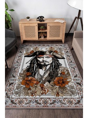 Homshtag Jack Sparrow Çok Renkli Film Sever Halısı Karayip Korsanları Film Halısı Hediyelik Halı