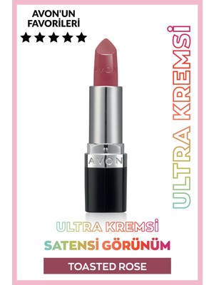 Avon Ultra Kremsi Ruj Toasted Rose Renk Krem Formda E Vitamini ile Dudakları Dolgunlaştırıcı