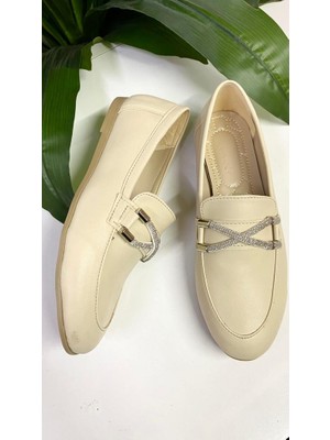 Punto 345043 Taşlı Loafer Babet